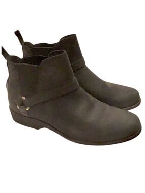 Teva De La Vina Dos Waterproof Black Leather Short Chelsea Ankle Boots  10